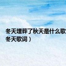 冬天埋葬了秋天是什么歌(埋葬冬天歌词)