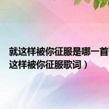 就这样被你征服是哪一首歌(就这样被你征服歌词)