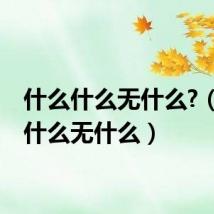 什么什么无什么?(什么什么无什么)