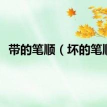 带的笔顺（坏的笔顺）