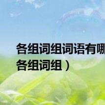 各组词组词语有哪些（各组词组）