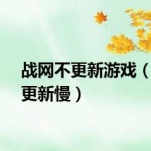 战网不更新游戏（战网更新慢）