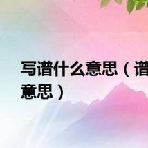 写谱什么意思（谱写的意思）