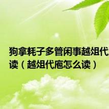 狗拿耗子多管闲事越俎代庖怎么读(越俎代庖怎么读)