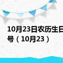 10月23日农历生日是几号(10月23)