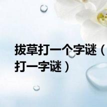 拔草打一个字谜（拔草打一字谜）