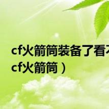 cf火箭筒装备了看不到(cf火箭筒)