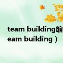 team building缩写(team building)