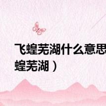 飞蝗芜湖什么意思（飞蝗芜湖）