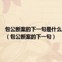包公断案的下一句是什么歇后语(包公断案的下一句)