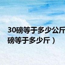30磅等于多少公斤(30磅等于多少斤)