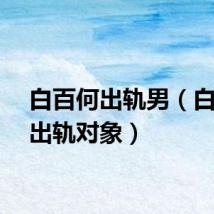 白百何出轨男（白百何出轨对象）