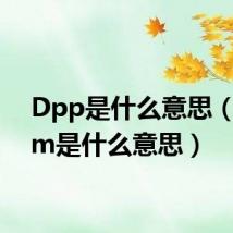 Dpp是什么意思(dppm是什么意思)