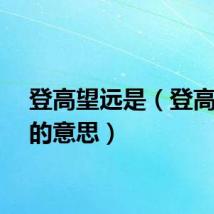 登高望远是(登高望远的意思)