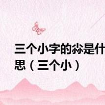 三个小字的尛是什么意思（三个小）
