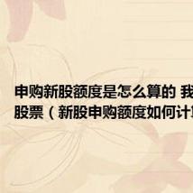 申购新股额度是怎么算的 我今天买股票(新股申购额度如何计算)