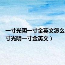一寸光阴一寸金英文怎么说(一寸光阴一寸金英文)