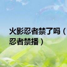 火影忍者禁了吗（火影忍者禁播）