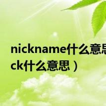 nickname什么意思(nick什么意思)