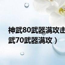 神武80武器满攻击(神武70武器满攻)