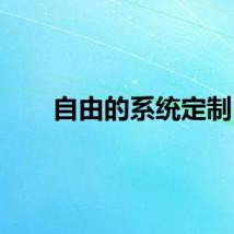 自由的系统定制