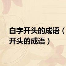 白字开头的成语（下字开头的成语）