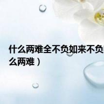 什么两难全不负如来不负卿(什么两难)