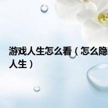 游戏人生怎么看(怎么隐藏游戏人生)