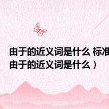 由于的近义词是什么 标准答案(由于的近义词是什么)