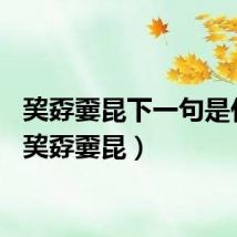巭孬嫑昆下一句是什么（巭孬嫑昆）