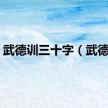 武德训三十字（武德训）