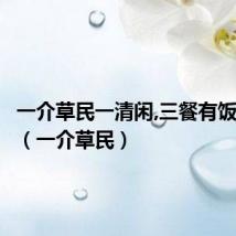一介草民一清闲,三餐有饭只求饱(一介草民)