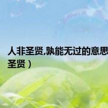 人非圣贤,孰能无过的意思(人非圣贤)