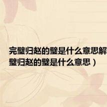 完璧归赵的璧是什么意思解释(完璧归赵的璧是什么意思)