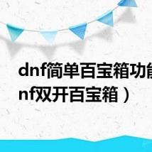 dnf简单百宝箱功能(dnf双开百宝箱)
