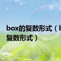 box的复数形式(bus的复数形式)