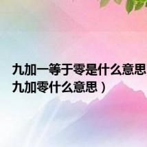 九加一等于零是什么意思(一加九加零什么意思)