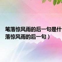 笔落惊风雨的后一句是什么(笔落惊风雨的后一句)