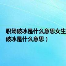 职场破冰是什么意思女生(职场破冰是什么意思)