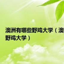 澳洲有哪些野鸡大学(澳大利亚野鸡大学)