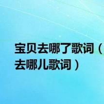 宝贝去哪了歌词（宝贝去哪儿歌词）