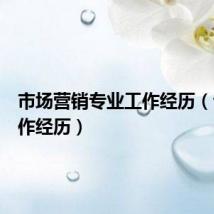 市场营销专业工作经历(专业工作经历)