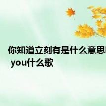 你知道立刻有是什么意思吗?like you什么歌