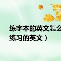 练字本的英文怎么说(练习的英文)