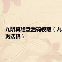 九阴真经激活码领取(九阴真经激活码)