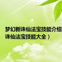 梦幻新诛仙法宝技能介绍(梦幻诛仙法宝技能大全)