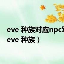 eve 种族对应npc军团(eve 种族)