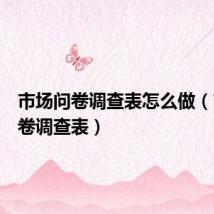 市场问卷调查表怎么做(市场问卷调查表)