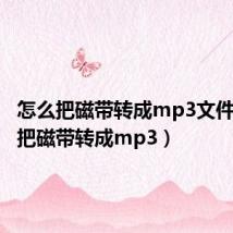 怎么把磁带转成mp3文件(怎么把磁带转成mp3)