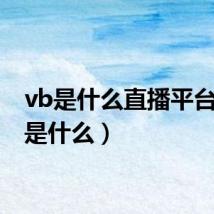 vb是什么直播平台(vb是什么)